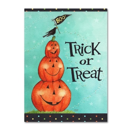 Melinda Hipsher 'Pumpkin Stack Trick Or Treat New' Canvas Art,18x24